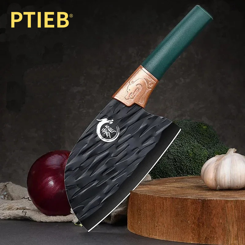Wok Carbon Steel - 1 buah pisau pengiris, pisau dapur
