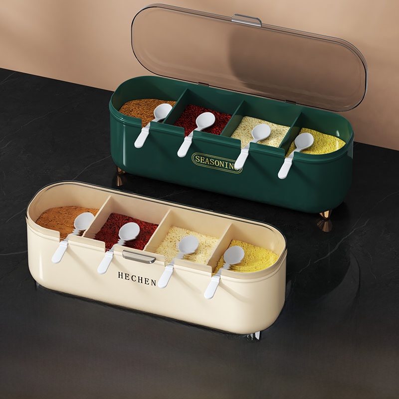 Home Cooking Usa - Set Kotak Bumbu Dapur Multi-grid Penyimpanan