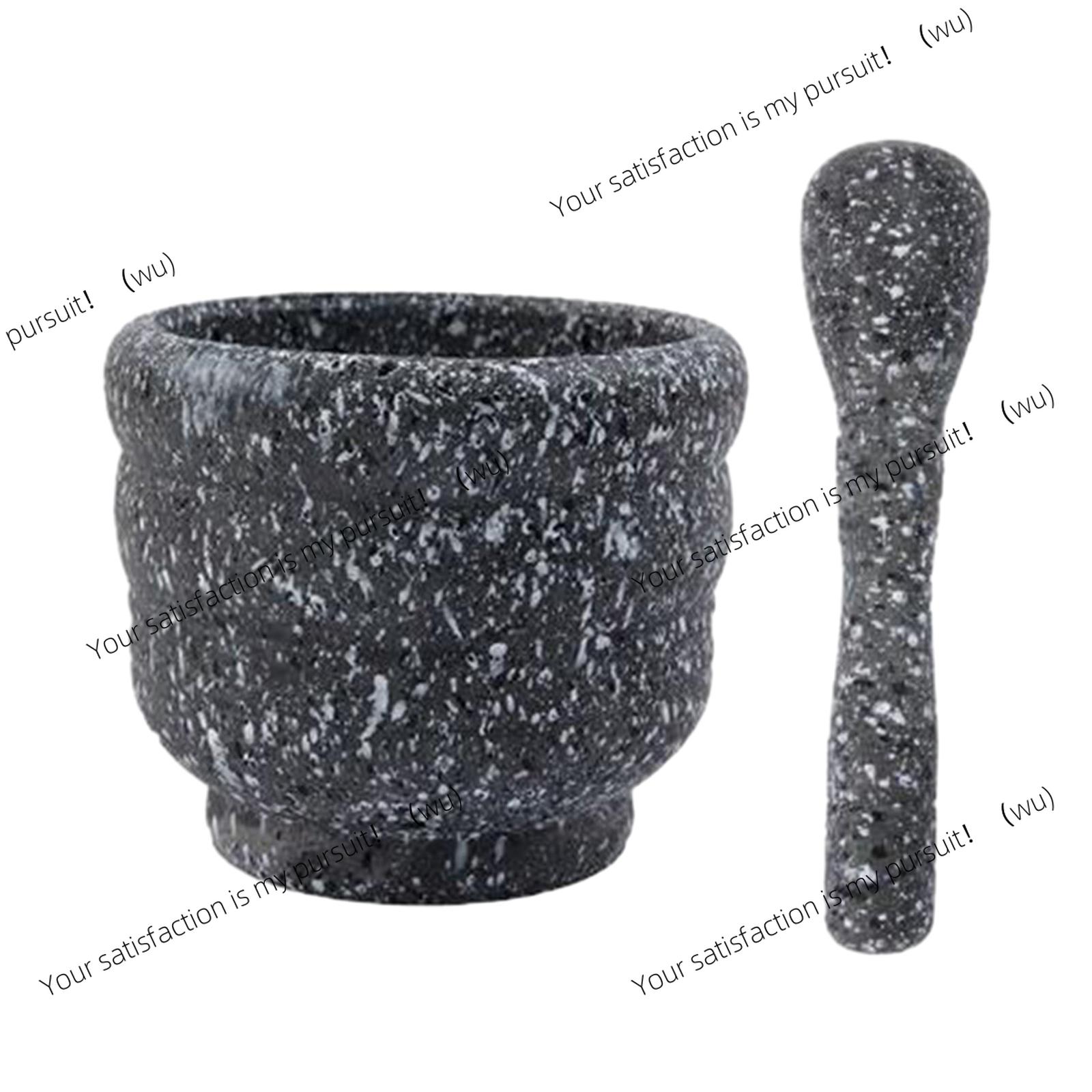 Mortar Pestle Granite - Alat Penghancur Bawang Putih Portabel Motif