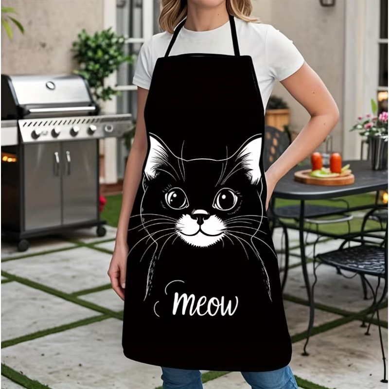 Home Cooking For Cats - Celemek Motif Kucing Hitam Lucu, 1