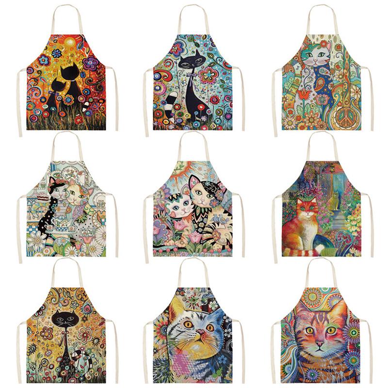 Home Cooking For Cats - Celemek Memasak Dapur Bunga Celemek Linen