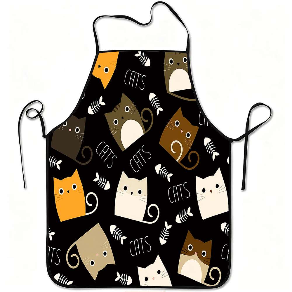 Home Cooking For Cats - 1 Buah Celemek Bertema Kartun yang