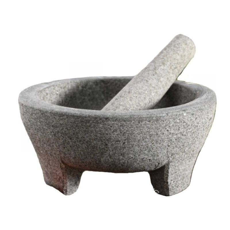 Mortar Pestle Granite - Penggiling Batu Granit Alami untuk Rempah-rempah,