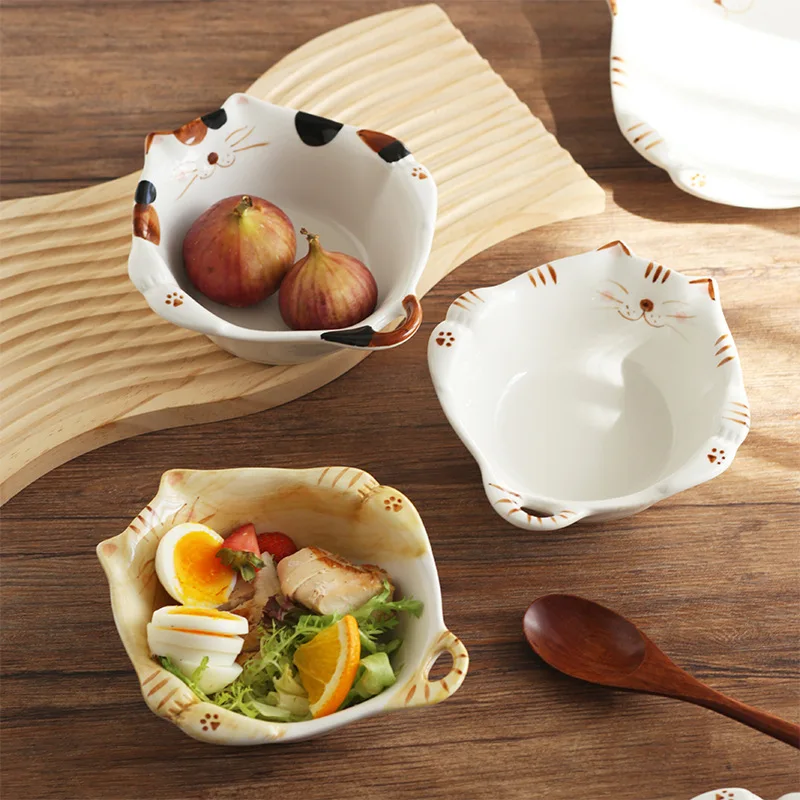 Mangkuk Keramik Motif Kucing K - Home Cooking For Cats ulasan dan harga
