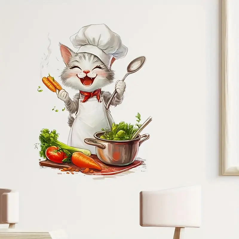 Stiker Memasak Kucing Kartun,  - Home Cooking For Cats ulasan dan harga