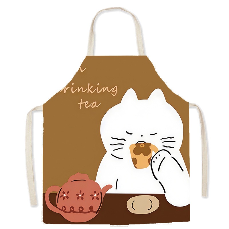 Celemek Cetak Kucing Putih Luc - Home Cooking For Cats ulasan dan harga