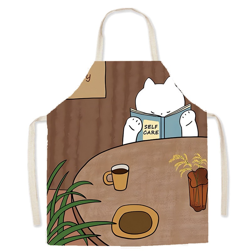 Celemek Cetak Kucing Putih Luc - Home Cooking For Cats ulasan dan harga