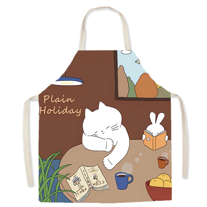 Celemek Cetak Kucing Putih Luc - Home Cooking For Cats ulasan dan harga
