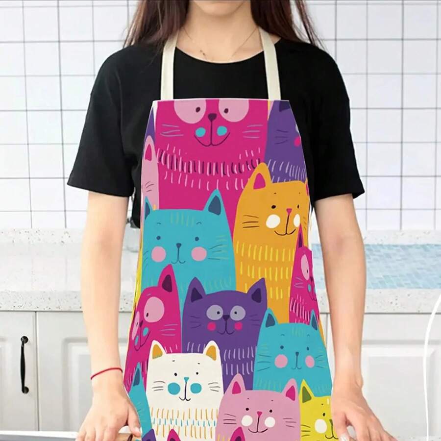 Celemek Dapur Pola Kucing Warn - Home Cooking For Cats ulasan dan harga
